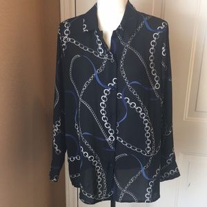 Chelsea & Theodore button down blouse size Large
